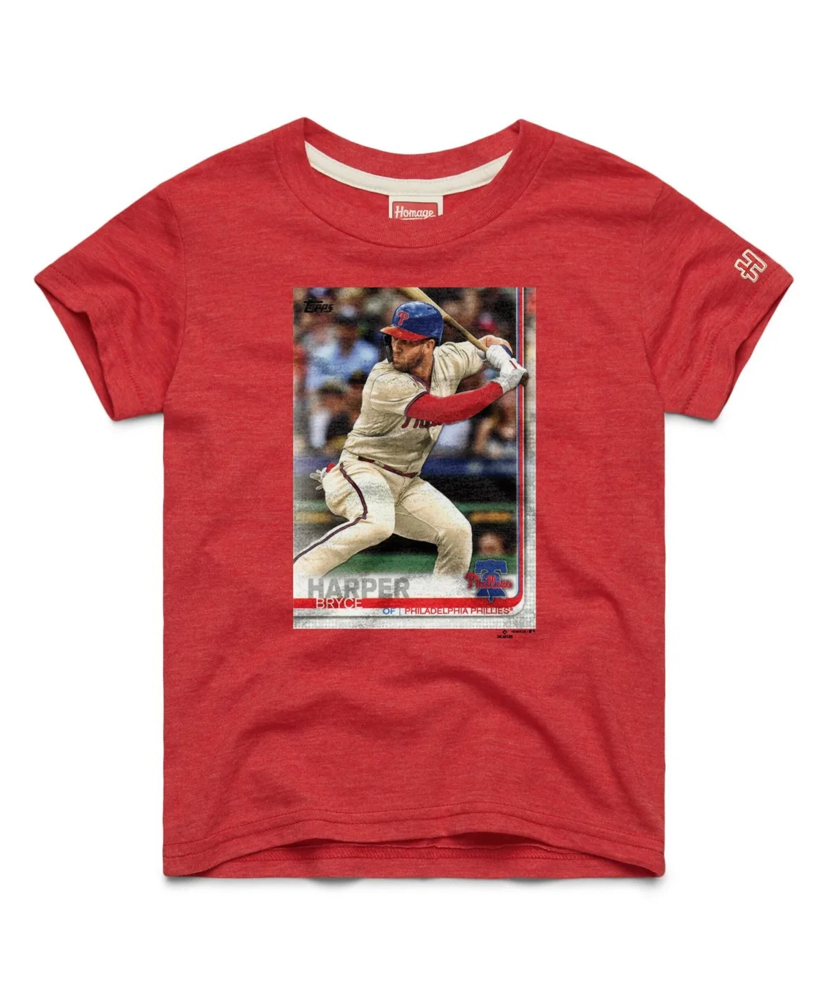 Bryce Harper Philadelphia Phillies Topps Baseball Card Tri-Blend T-Shirt by Homage