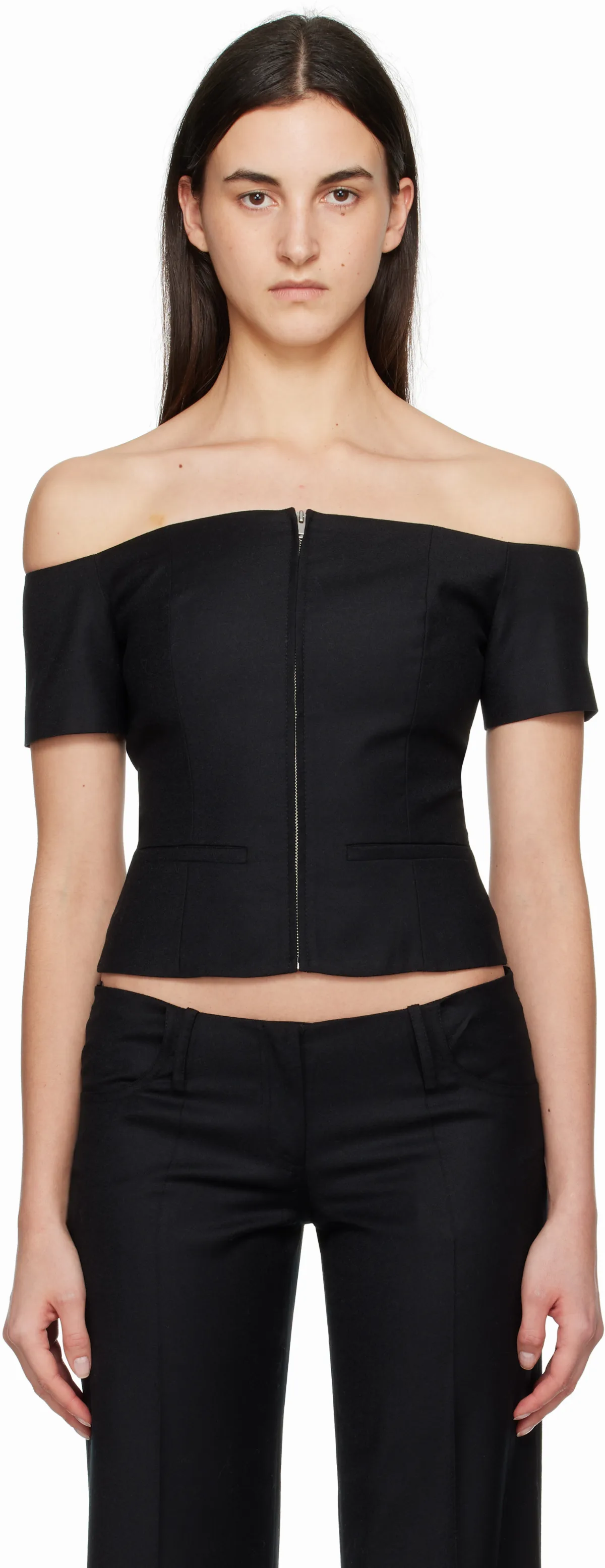 Black Vesta Top