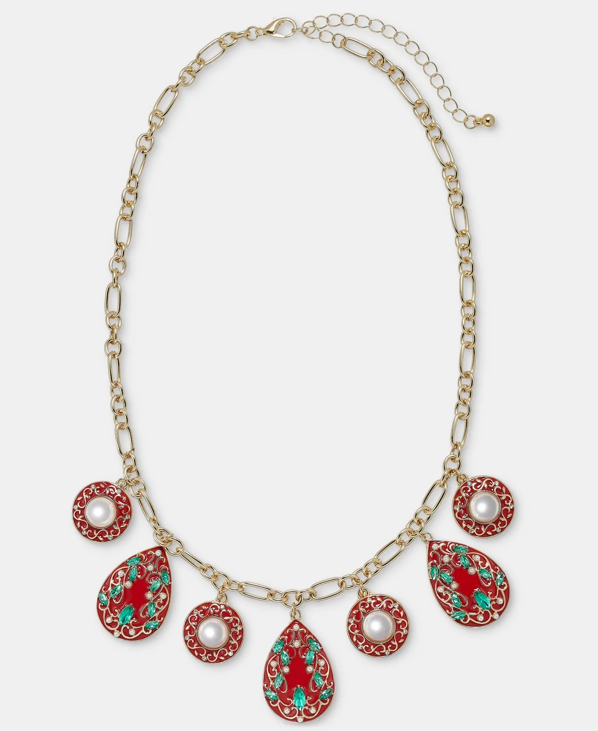 Teardrop Statement Charm Necklace, 16" + 3" Extender by Holiday Lane