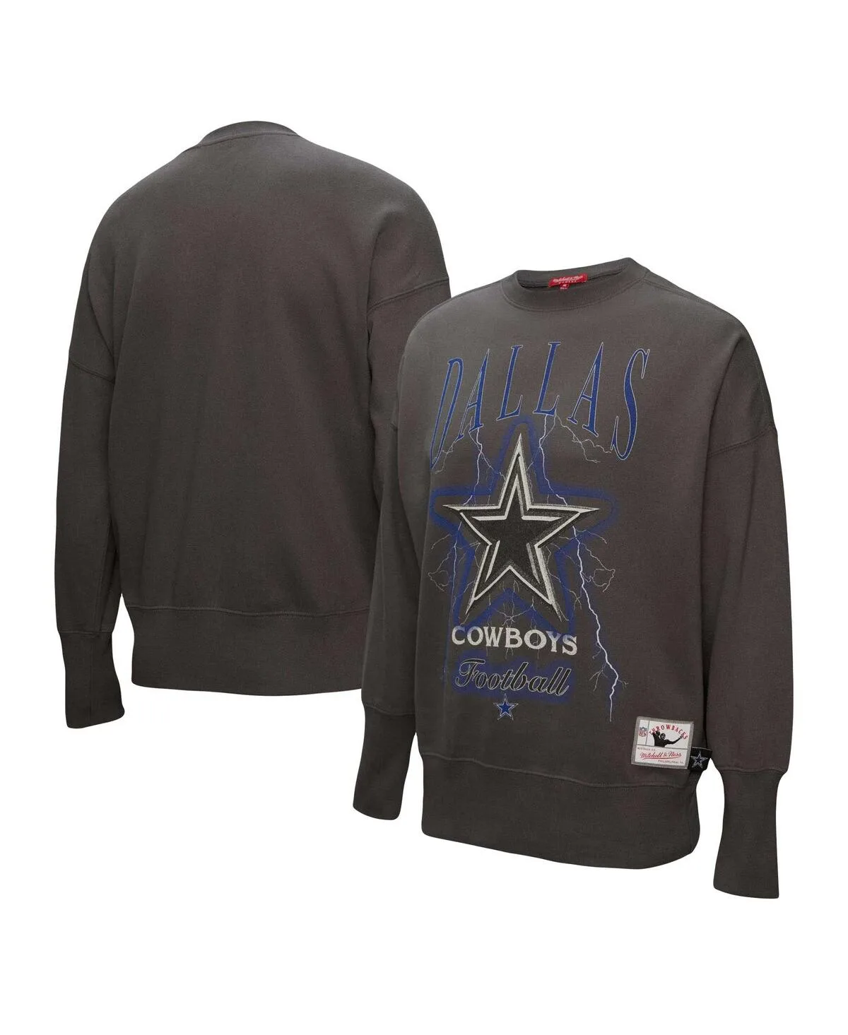 Dallas Cowboys Distressed Logo 4.0 Pullover Sweatshirt by Mitchell & Ness