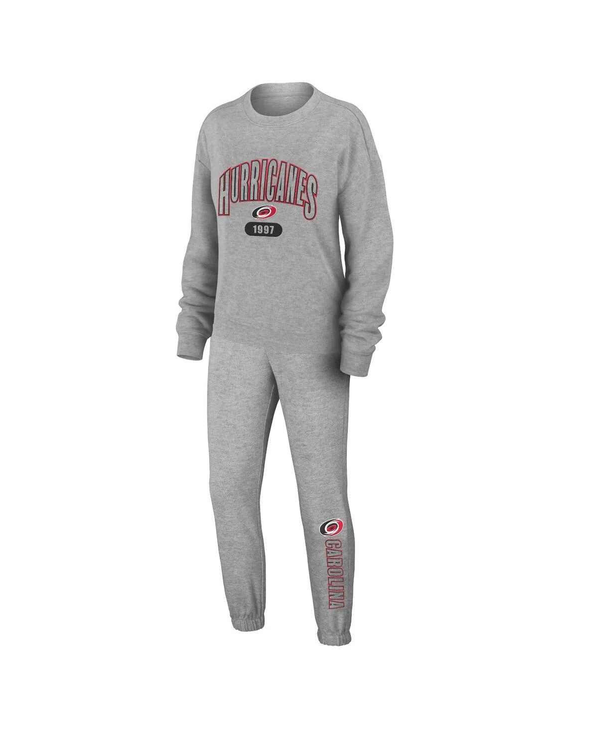 Carolina Hurricanes Knit Long Sleeve Tri-Blend T-Shirt and Pants Sleep Set by Wear By Erin Andrews