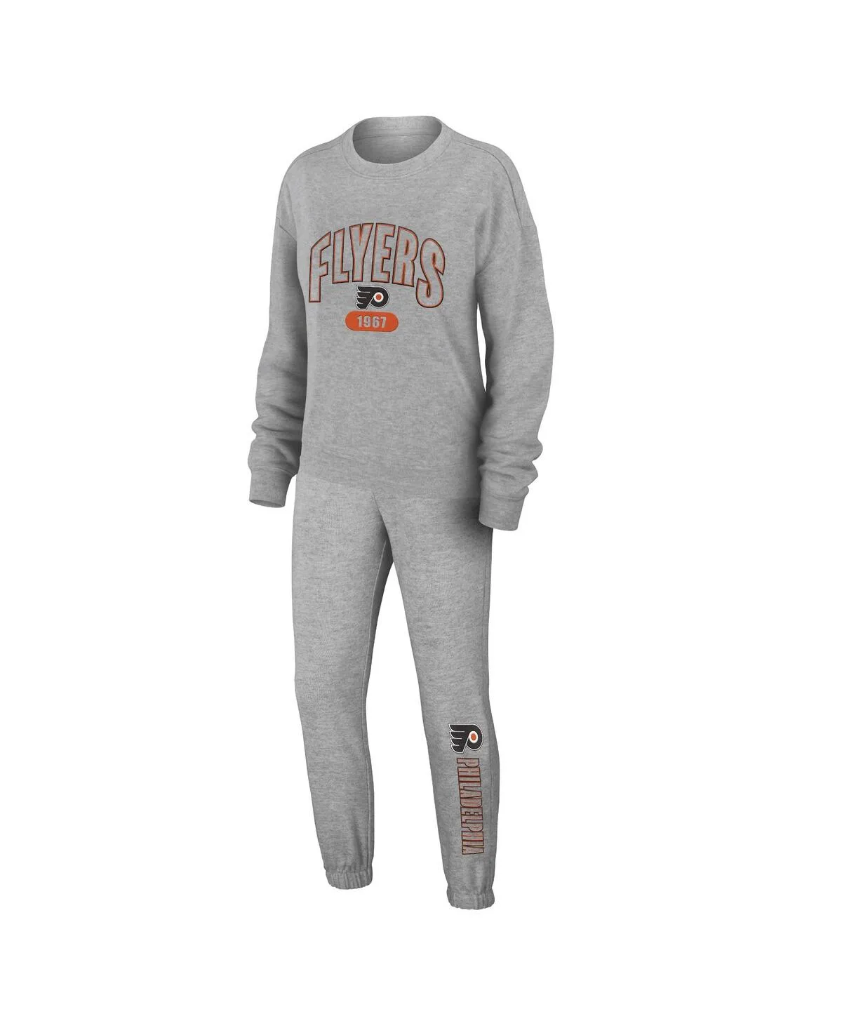 Philadelphia Flyers Knit Long Sleeve Tri-Blend T-Shirt and Pants Sleep Set by Wear By Erin Andrews