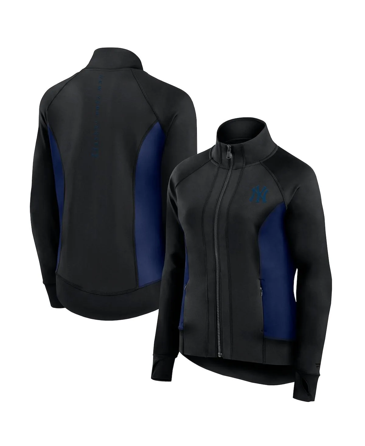 New York Yankees Studio Fitted Full-Zip Gym Track Jacket by Fanatics