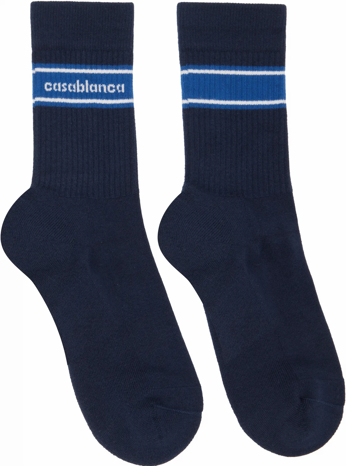 Navy Sporty Stripe Socks