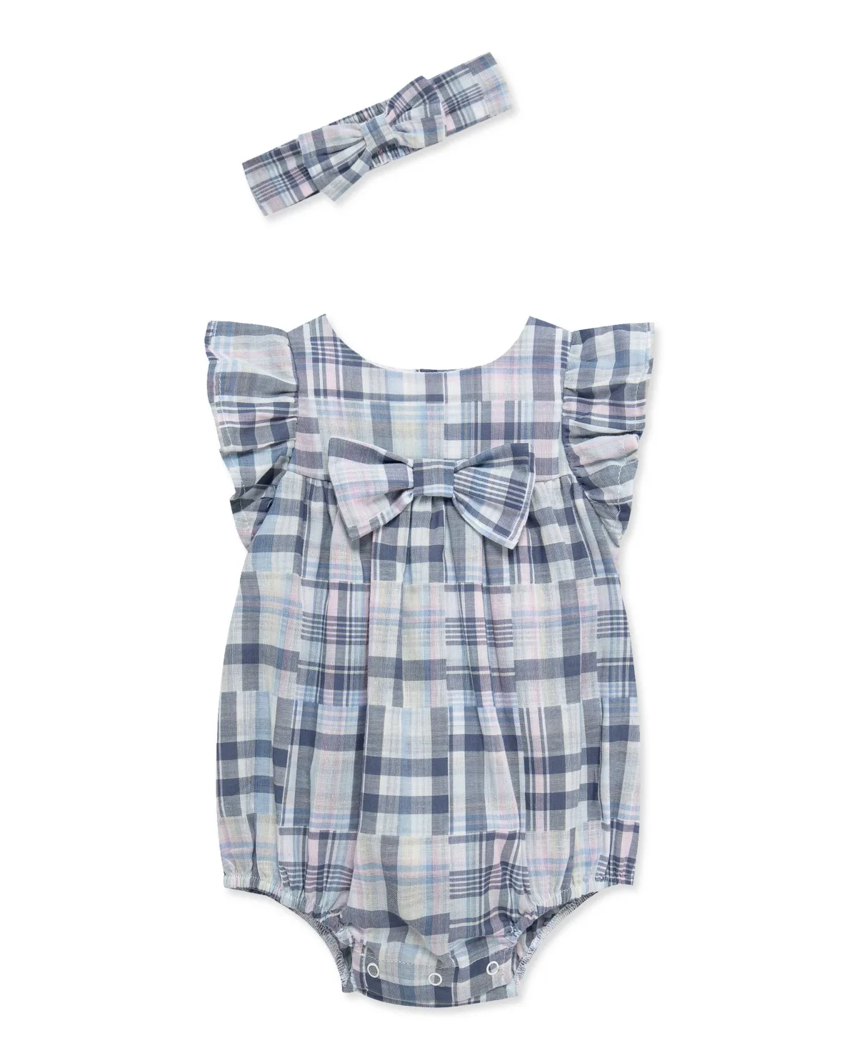 Plaid Pattern Bodysuit and Headband, 2-Piece Set by Little Me