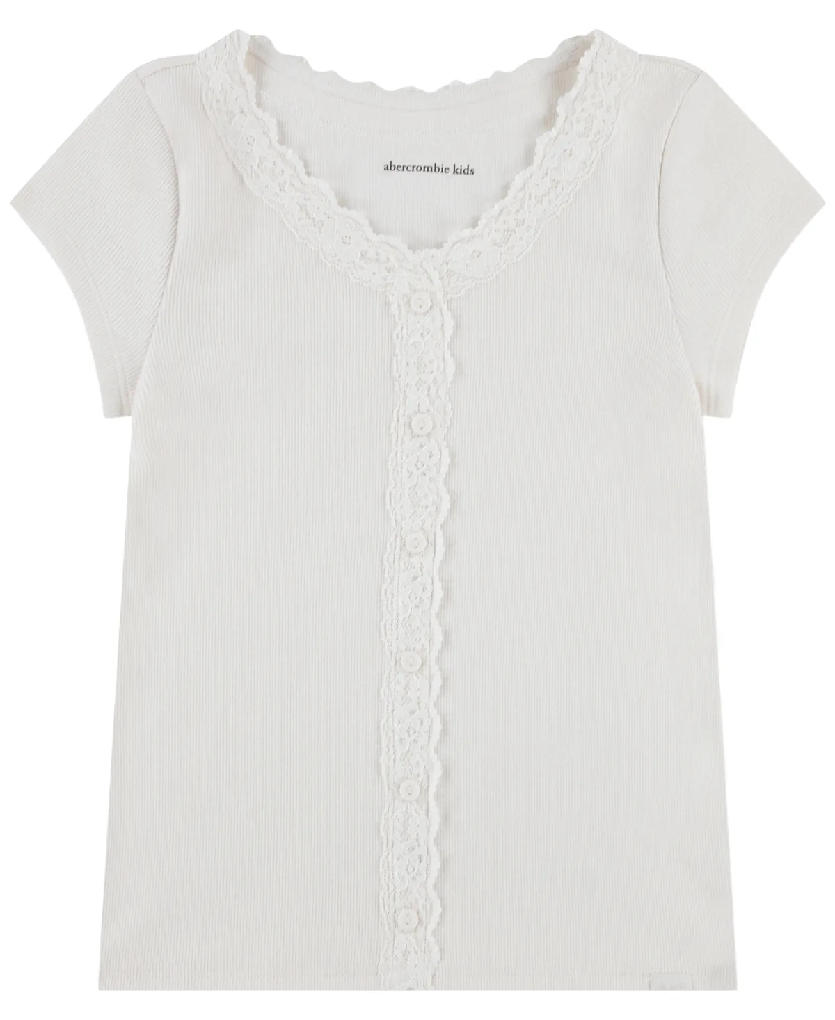 Lace-Trim Button-Front Top by Abercrombie Kids
