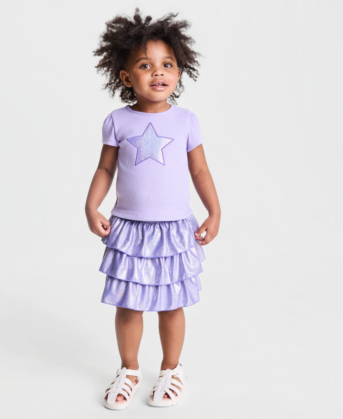 Star T-Shirt and Sparkle Tiered Skort, 2-Piece Set by Epic Threads