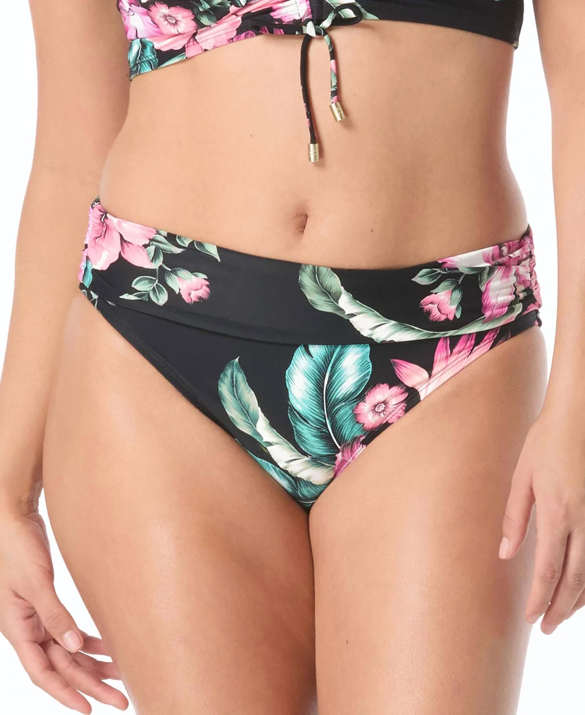 High Waist Pull-On Rollover Bottoms by Coco Reef