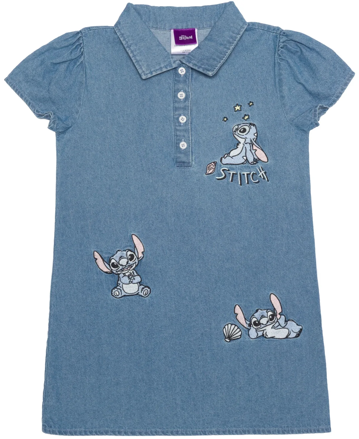 Stitch Cap-Sleeve Collared Dress by Disney