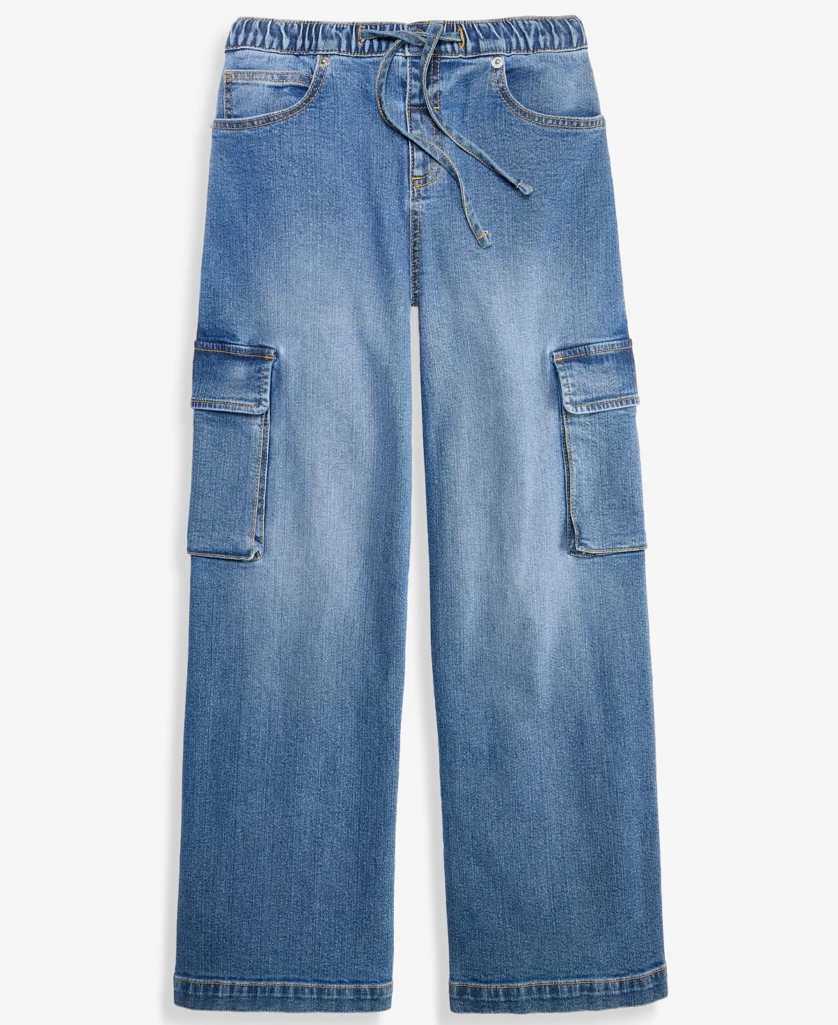 Medium-Wash Pull-On Cargo Jeans by Epic Threads