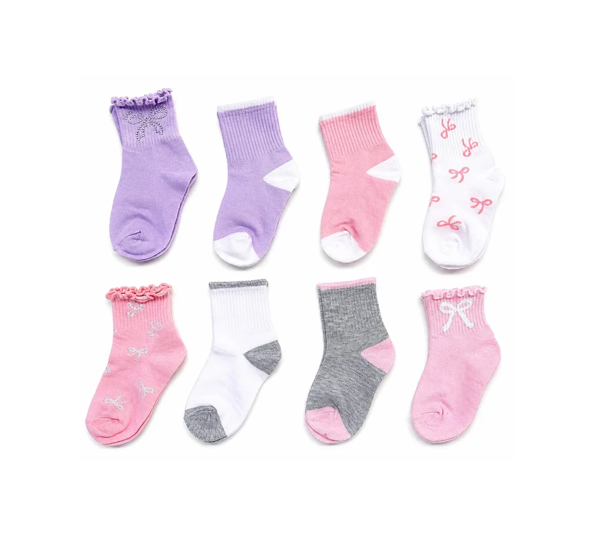 Mid Crew Socks, 8-Pack by Rainbow Sugar