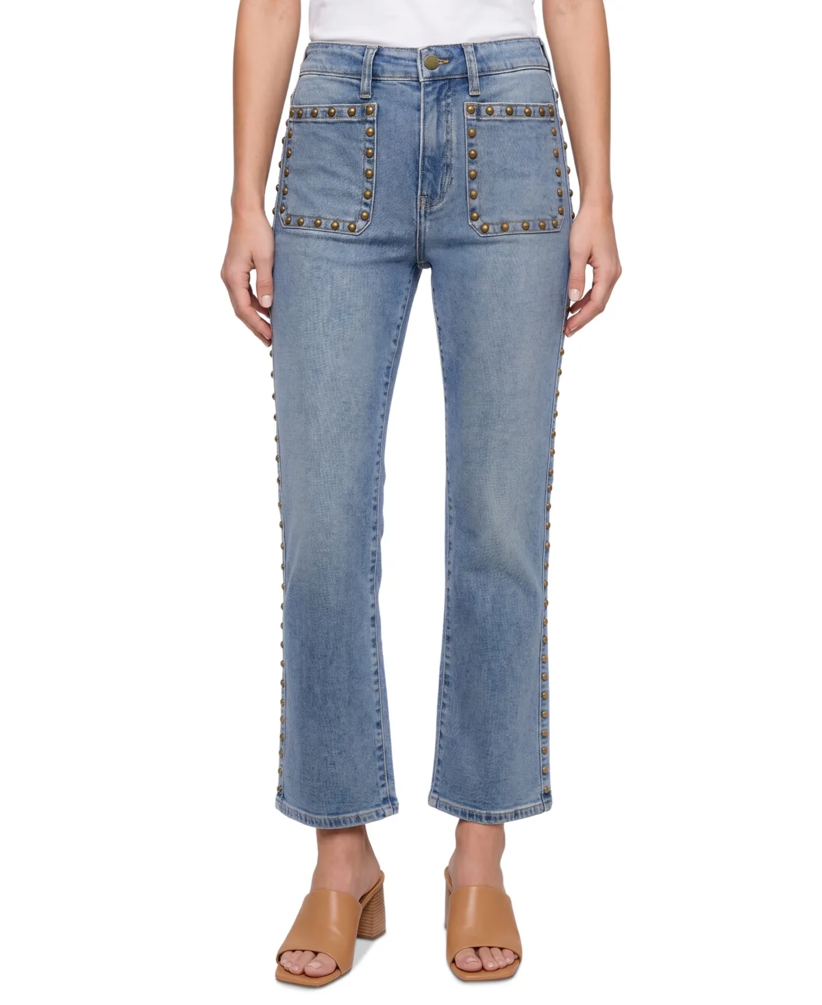 Studded Hannah Mid-Rise Flare Jeans by Liverpool Los Angeles