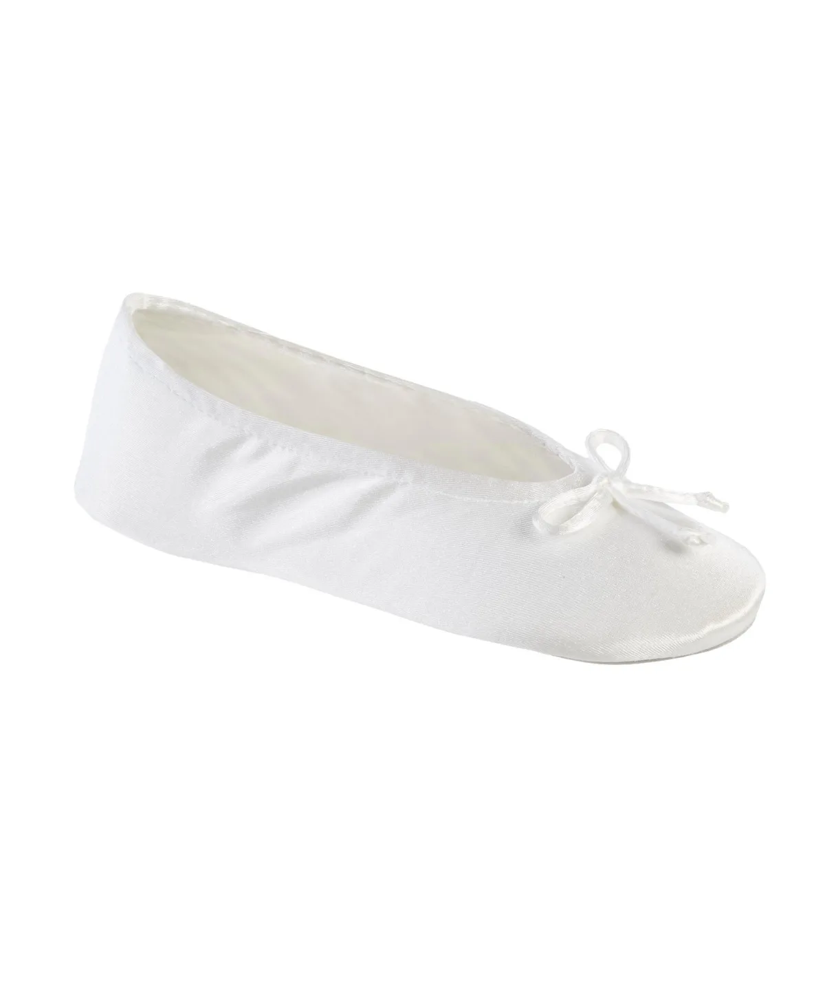 Satin Ballerina Slippers with Bow by Isotoner Signature