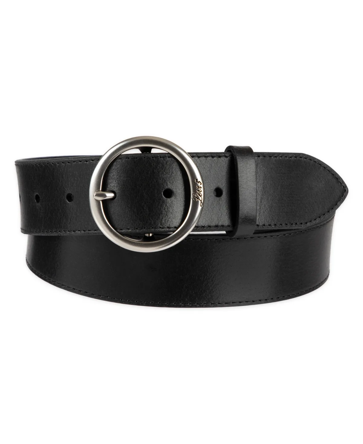 Casual Suede and Leather Belt with Circular Center Bar Buckle by Levi's