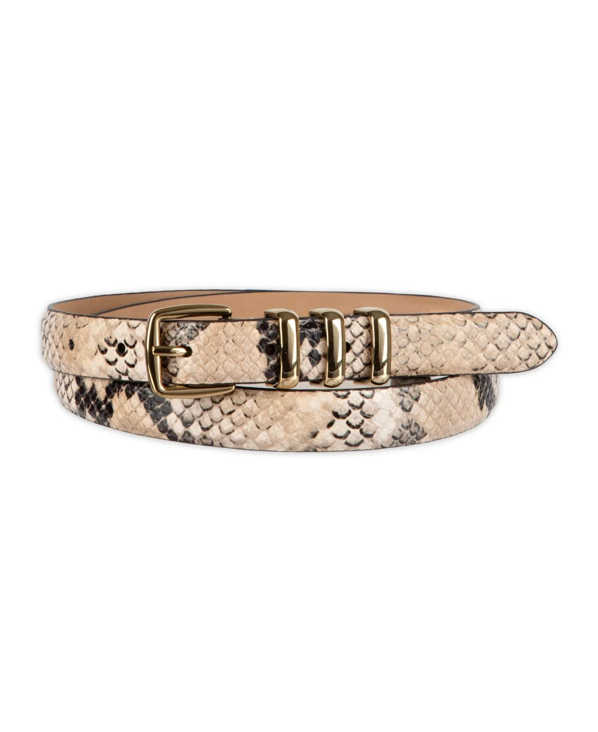 Skinny Triple Metal Keeper Dress Belt