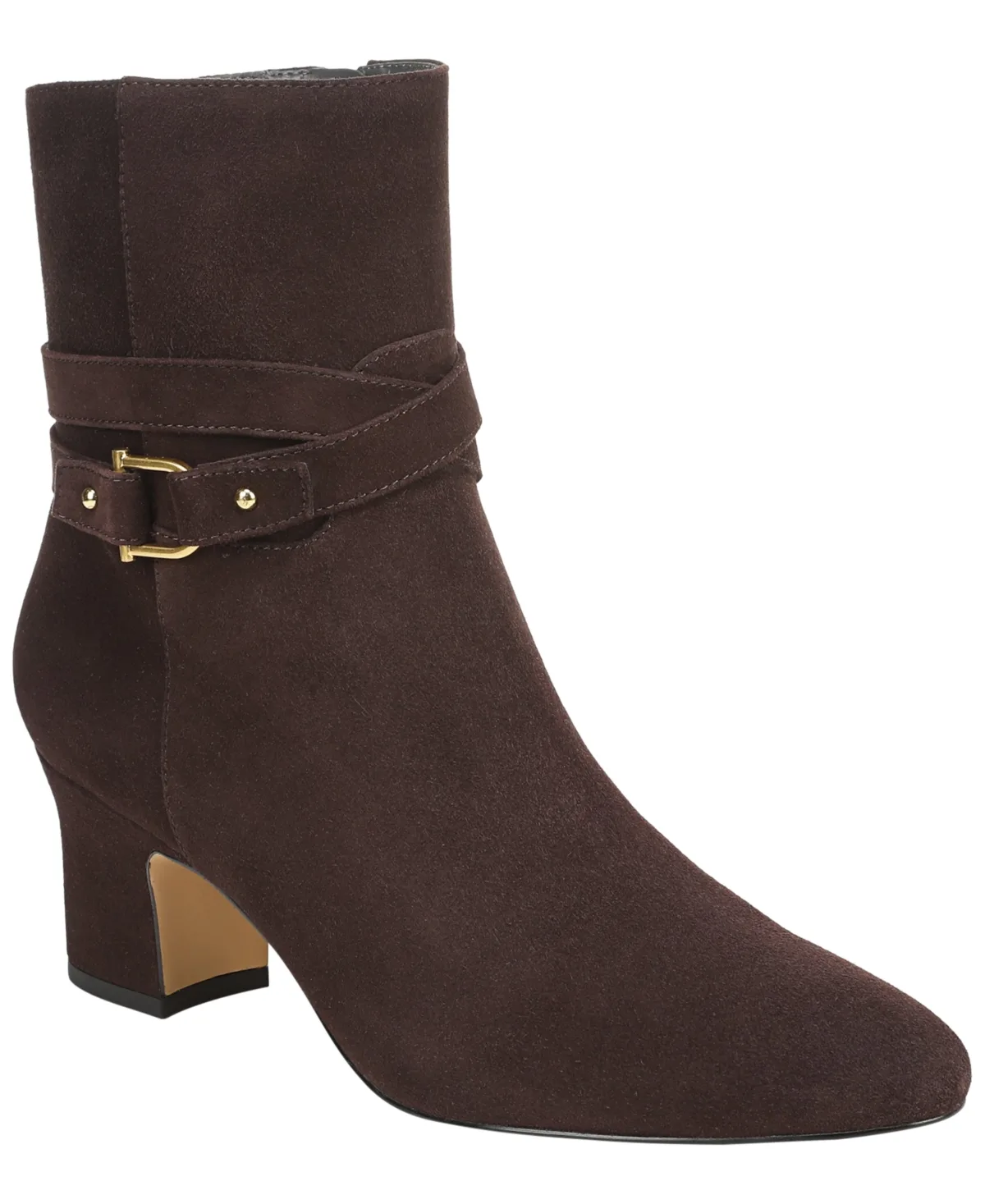 Suede Almond Toe Ankle Booties by Franco Sarto