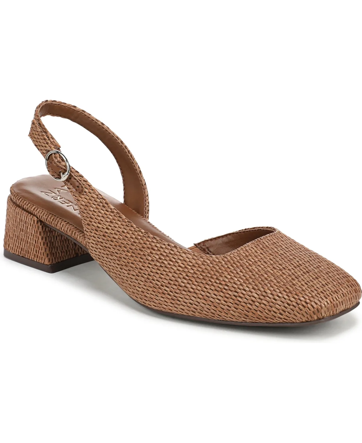 Jayla Mid-Heel Square Toe Slingback Pumps