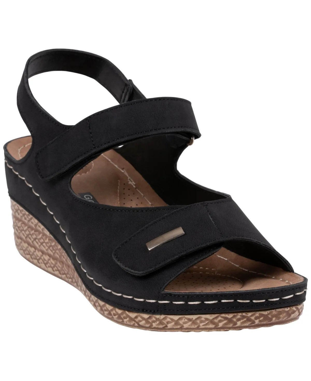 Keltie Double Strap Wedge Sandals by Gc Shoes