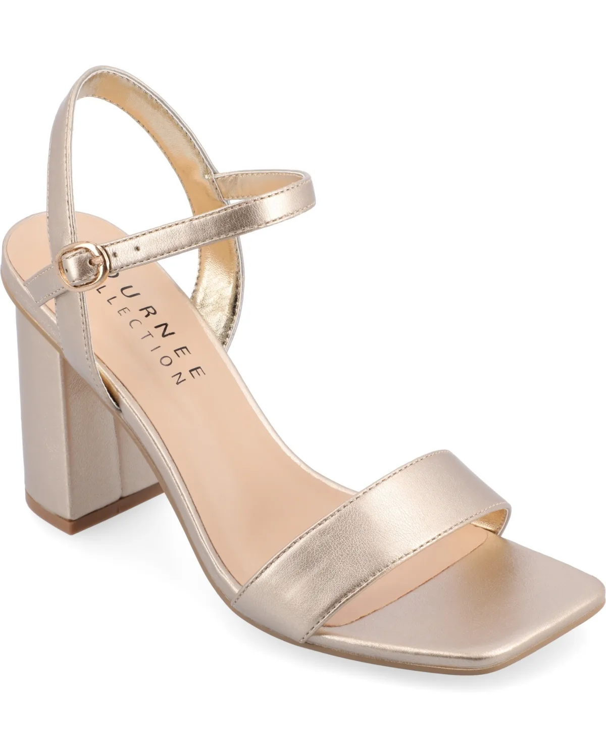 Tivona Square Toe Block Heel Dress Sandals by Journee Collection