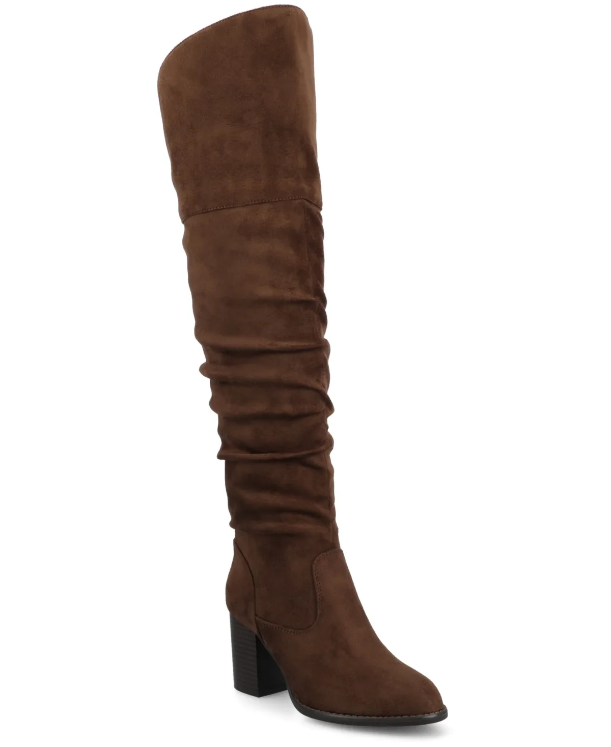 Kaison Extra Wide Calf Stacked Heel Over the Knee Boots by Journee Collection
