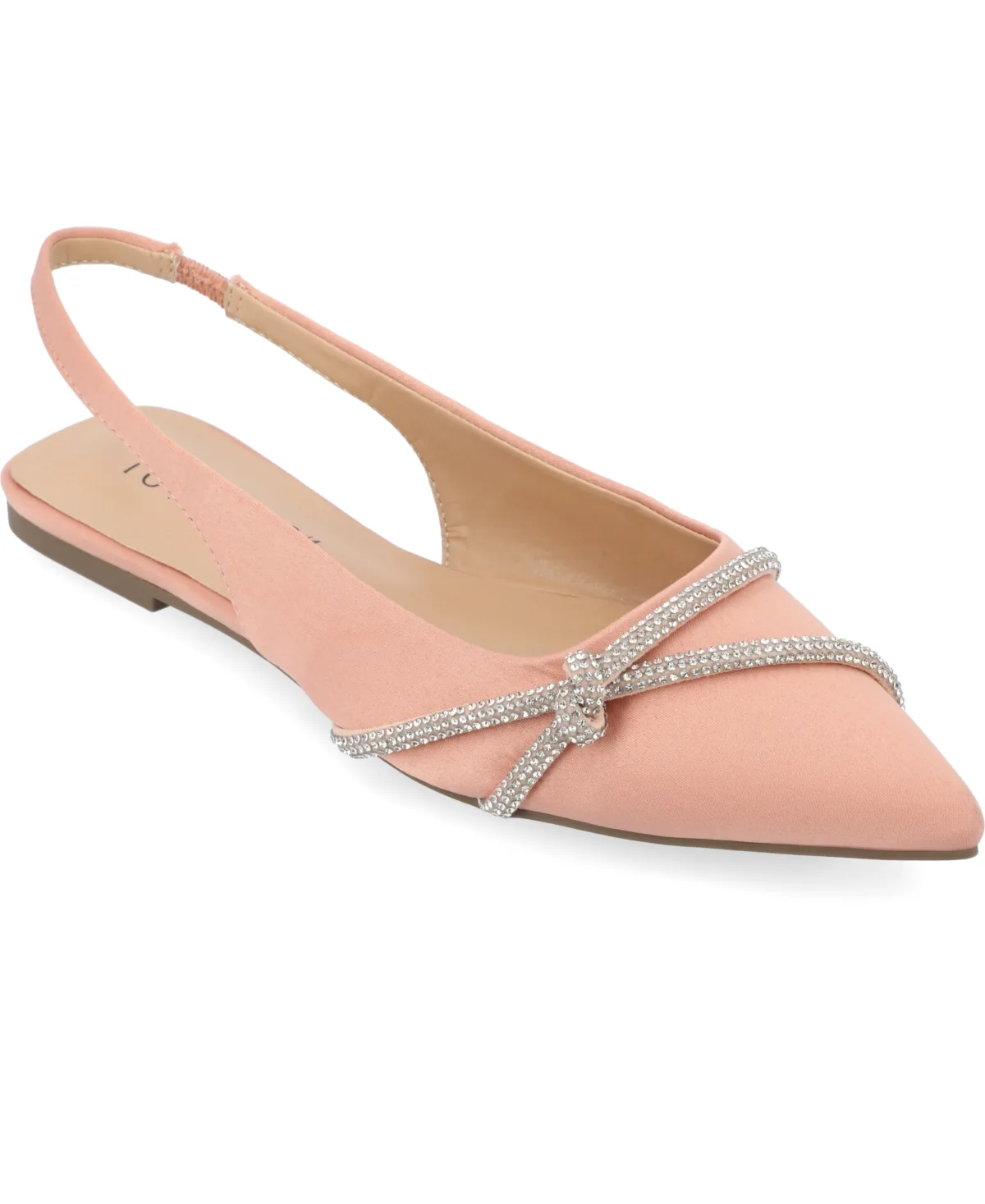 Rebbel Rhinestone Knot Slingback Flats by Journee Collection