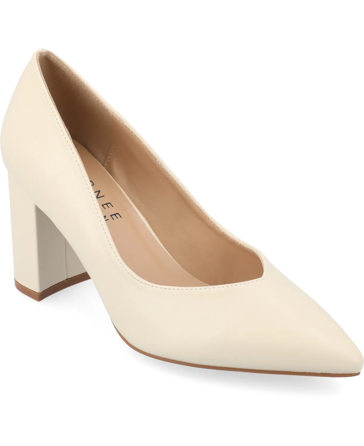 Simonne Block Heel Pointed Toe Pumps by Journee Collection