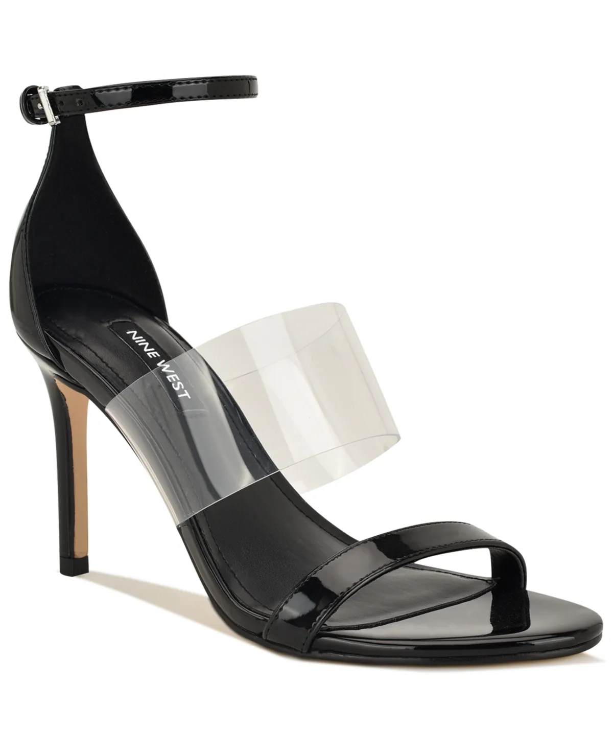 Vallie Strappy Vinyl Stiletto Sandals by Nine West