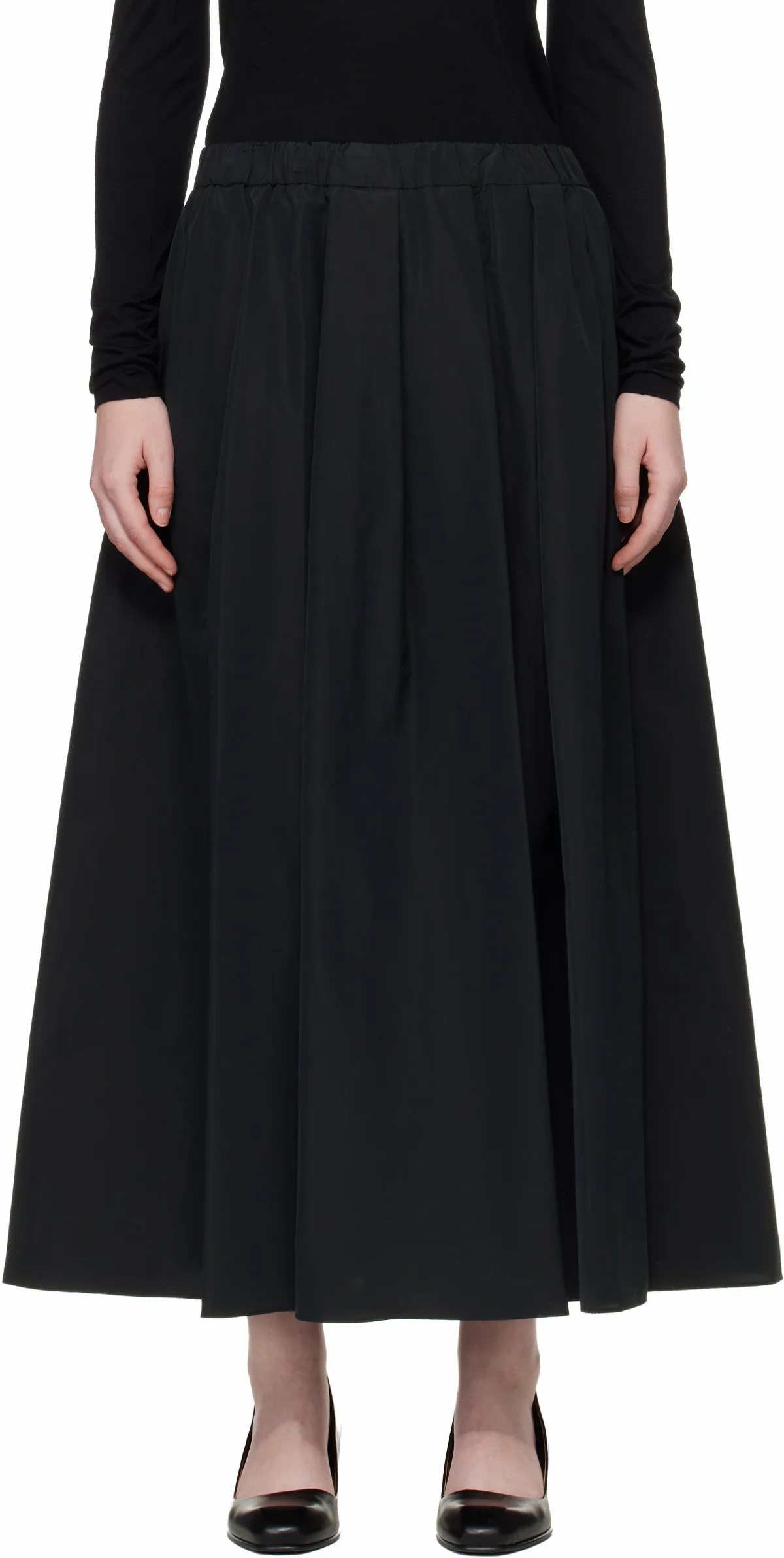 Black Curvato Maxi Skirt