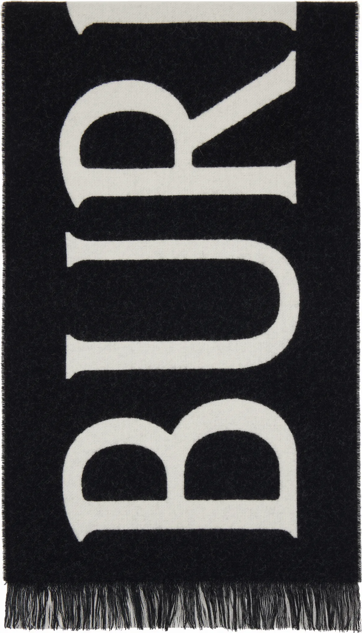 Black Logo Wool Scarf