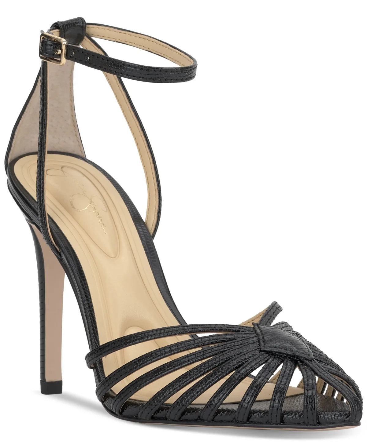 Paveri Huarache Strappy Stiletto Pumps