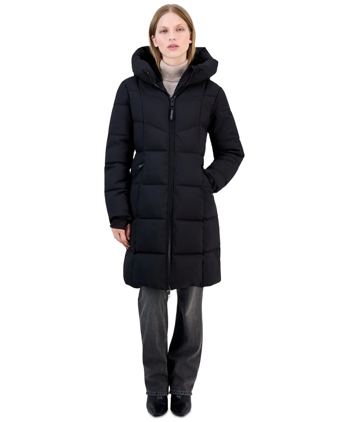 Hooded Zippered Puffer Coat