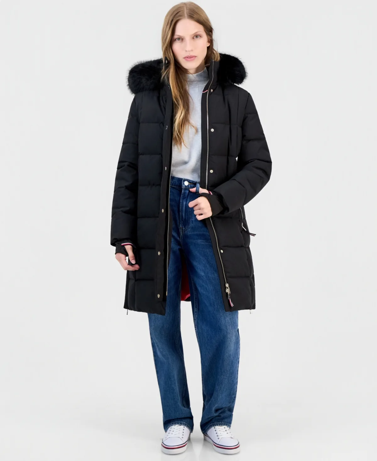 Faux-Fur-Trim Hooded Puffer Coat by Tommy Hilfiger