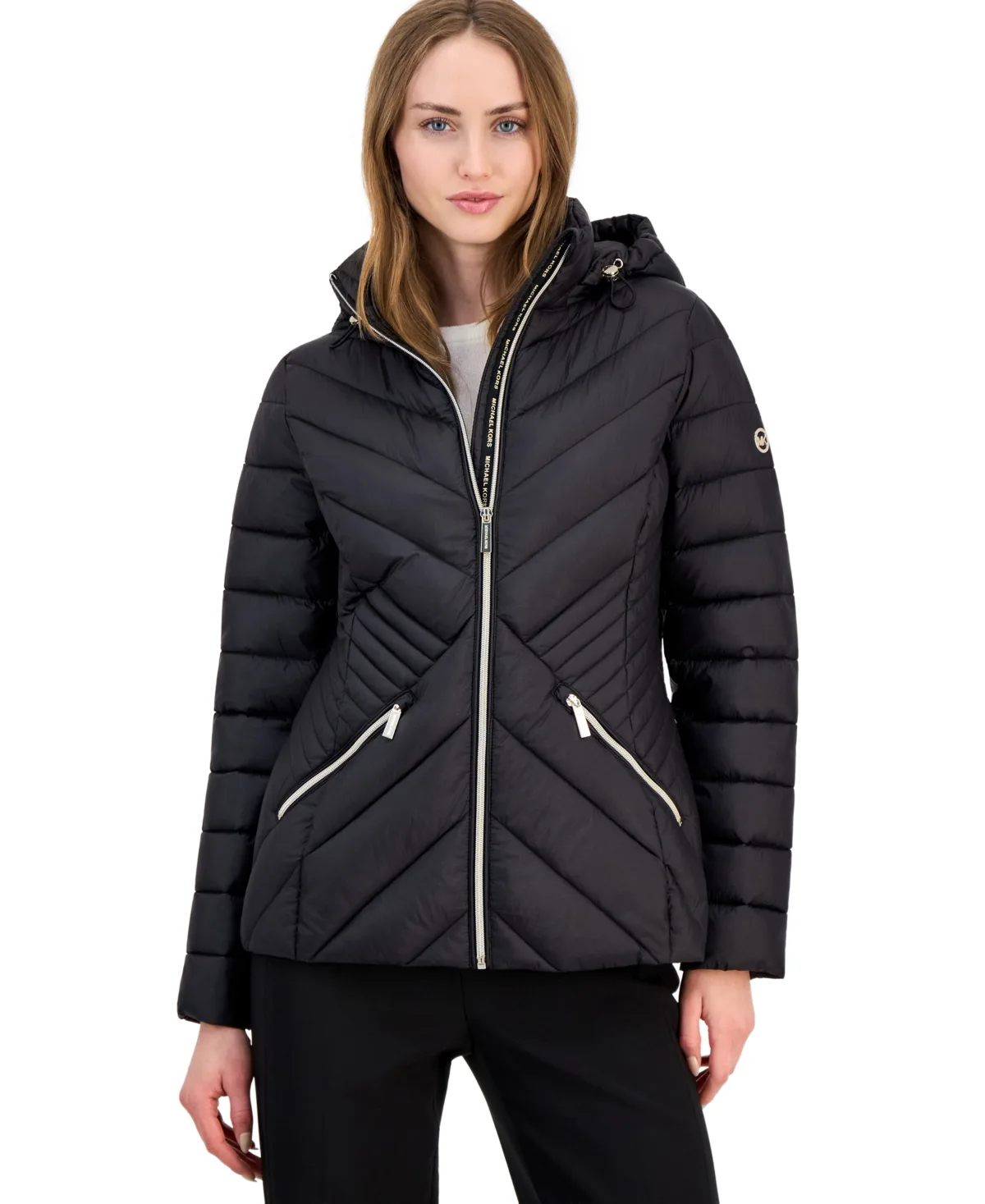 Hooded Packable Puffer Coat by Michael Kors
