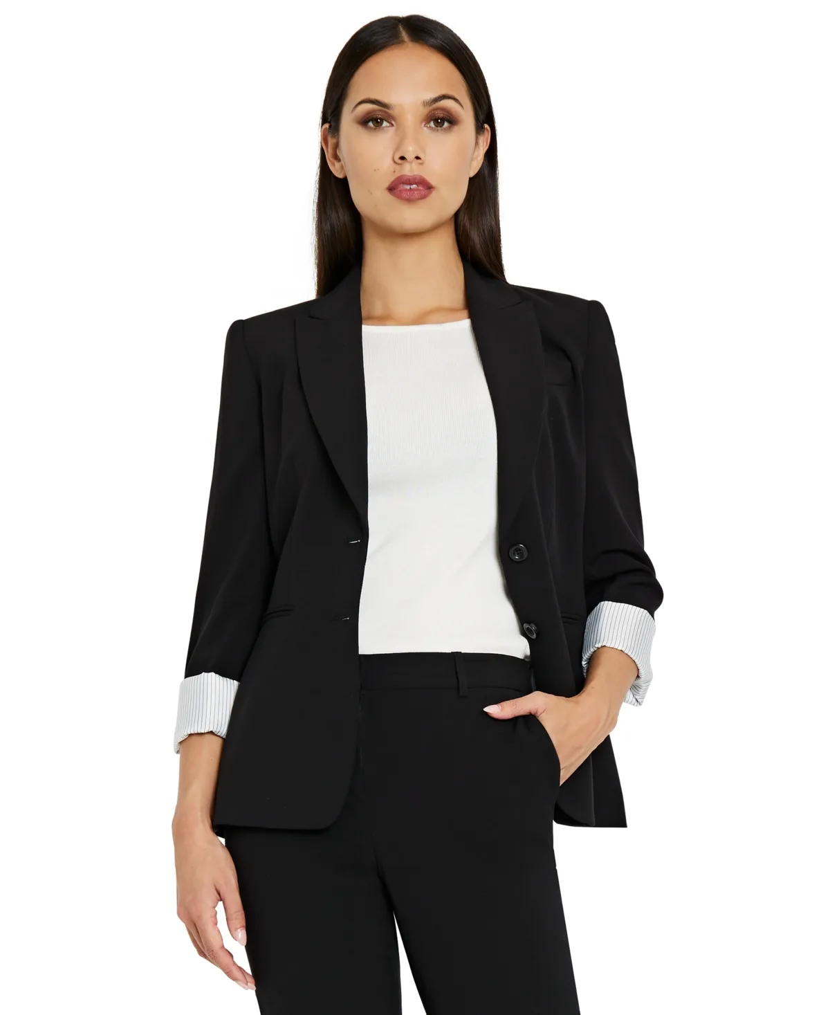 Notched Two-Button Blazer by Tahari Asl