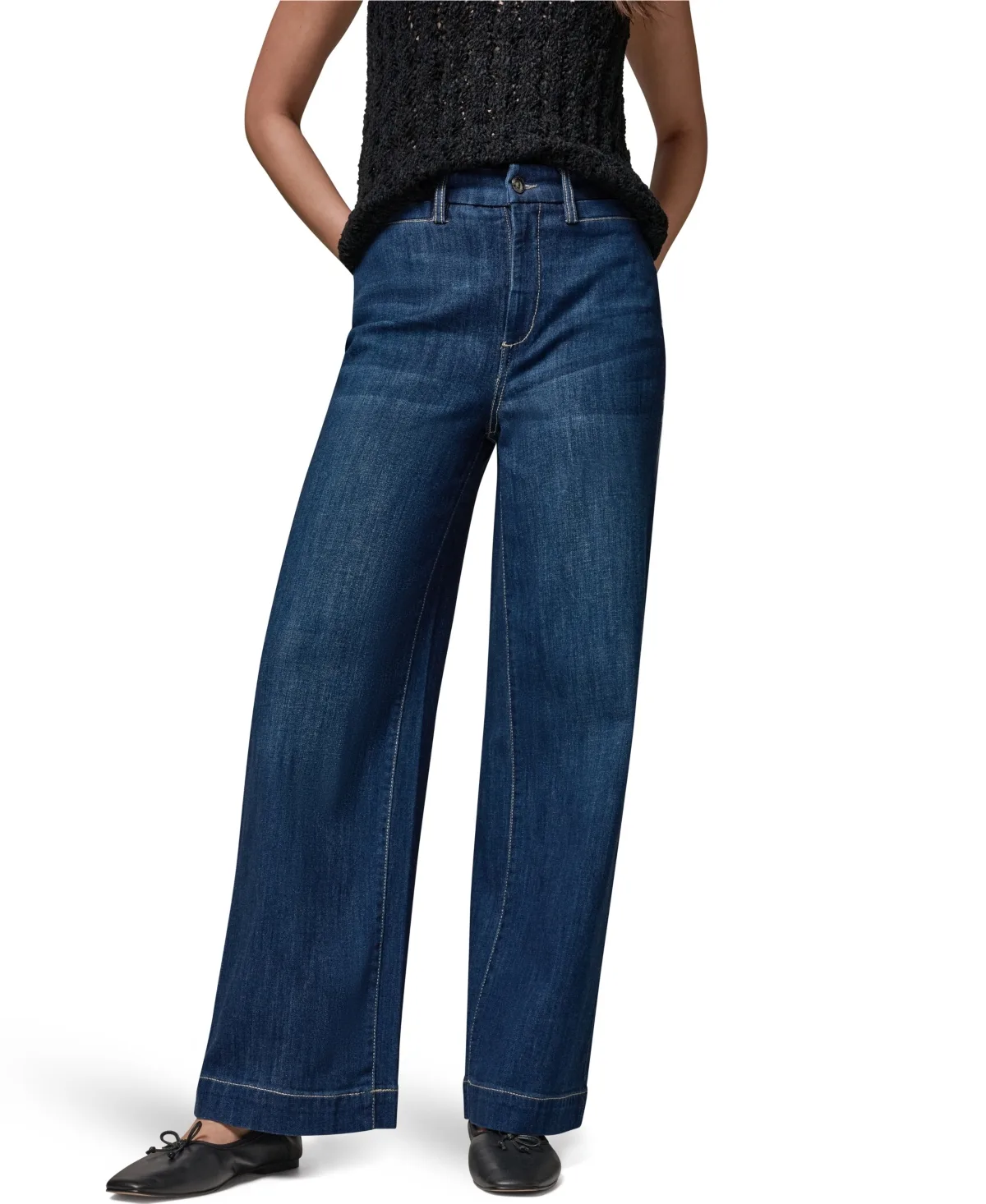 High Rise Wide Leg Jeans by Donna Karan Weekend