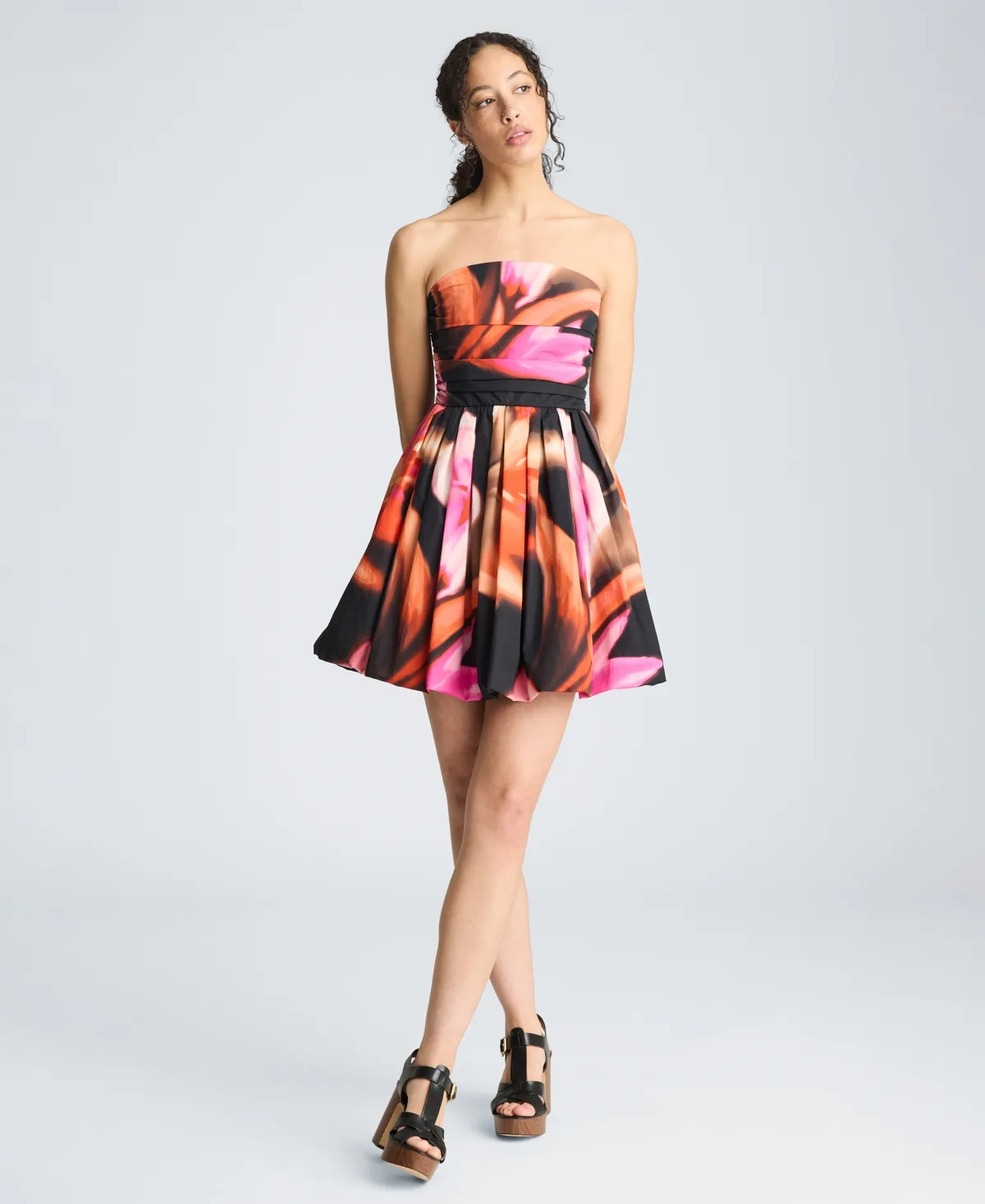 Printed Strapless Mini Dress by Kenneth Cole