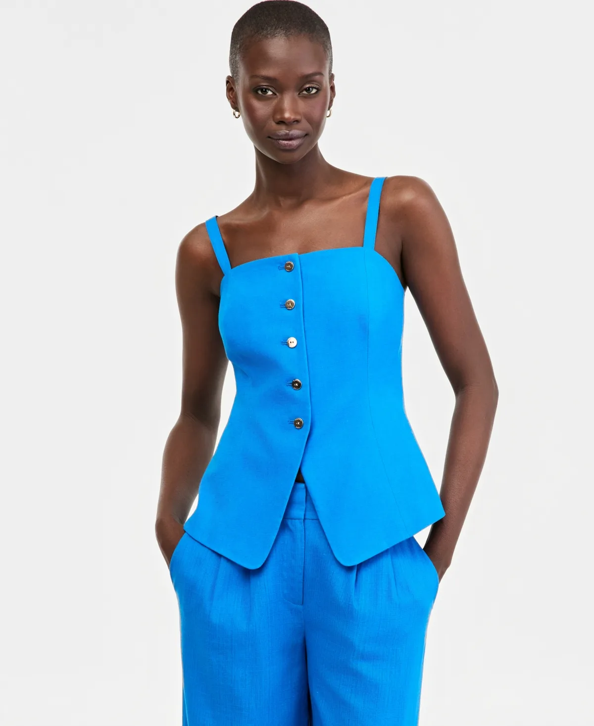 Sleeveless Square Neck Tank Top by Tahari Asl