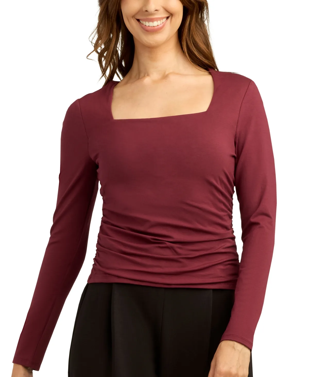 Square Neck Jersey Blouse by Bcx