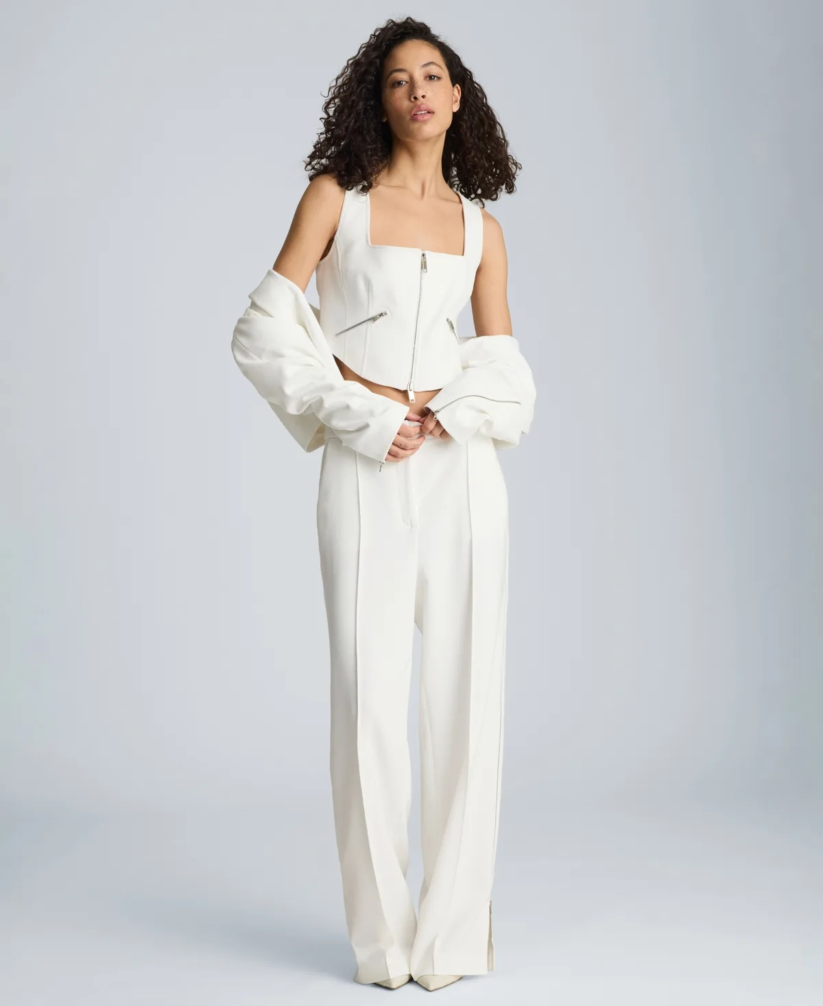 Fitted Square Neck Bodice Top by Kenneth Cole