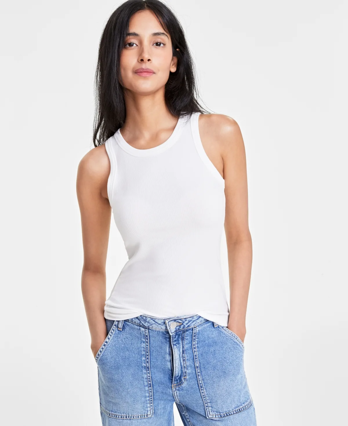 Ribbed High-Neck Tank Top by On 34th
