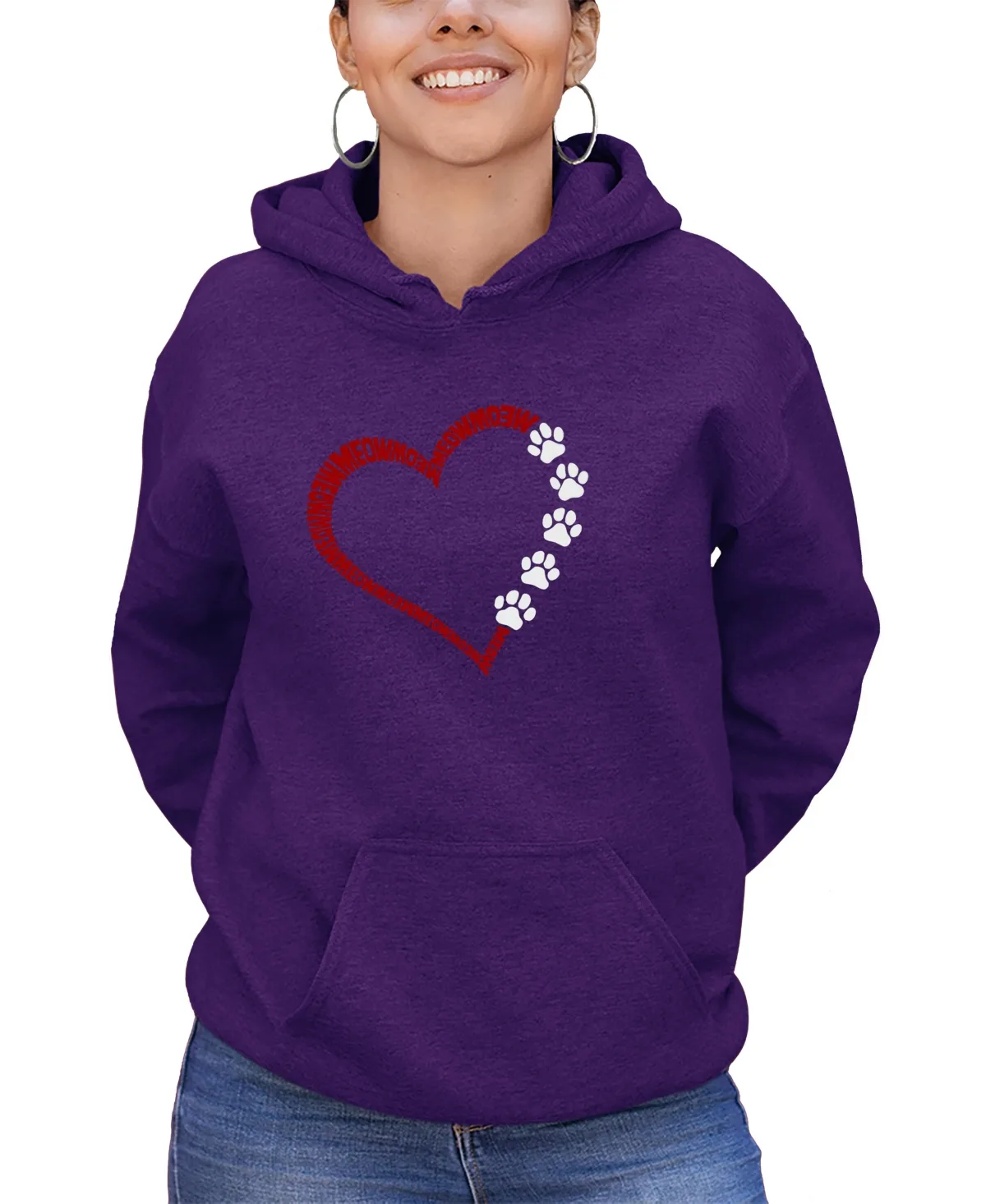 Meow Heart Word Art Long Sleeve Sweatshirt by La Pop Art