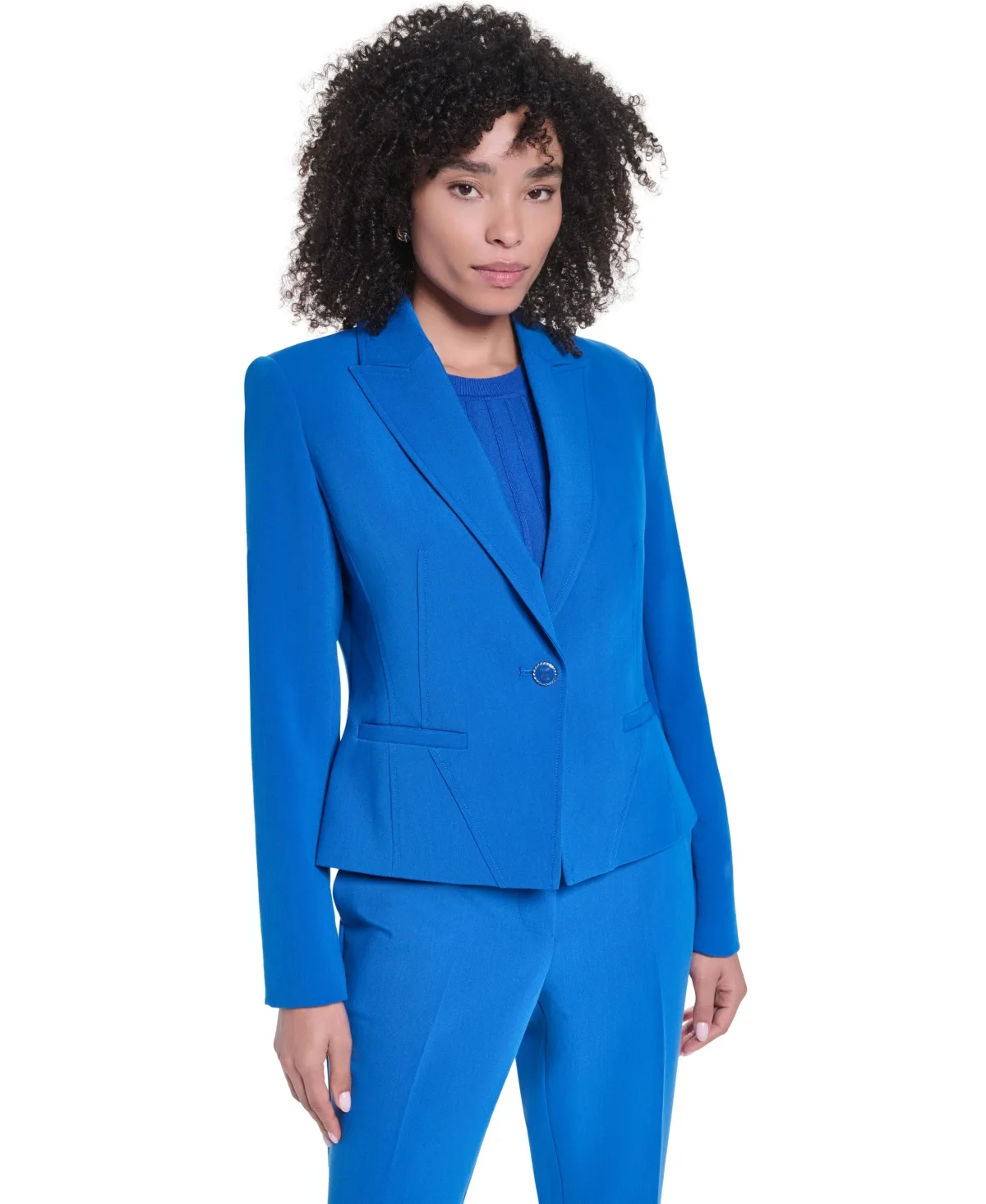 V-Neck Cropped Tailored Jacket by Karl Lagerfeld Paris