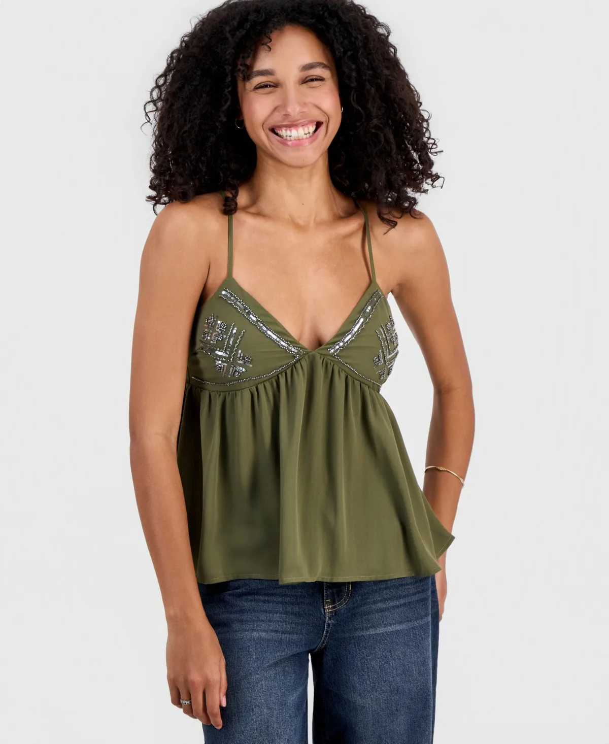 Beaded Babydoll Camisole by Madden Girl