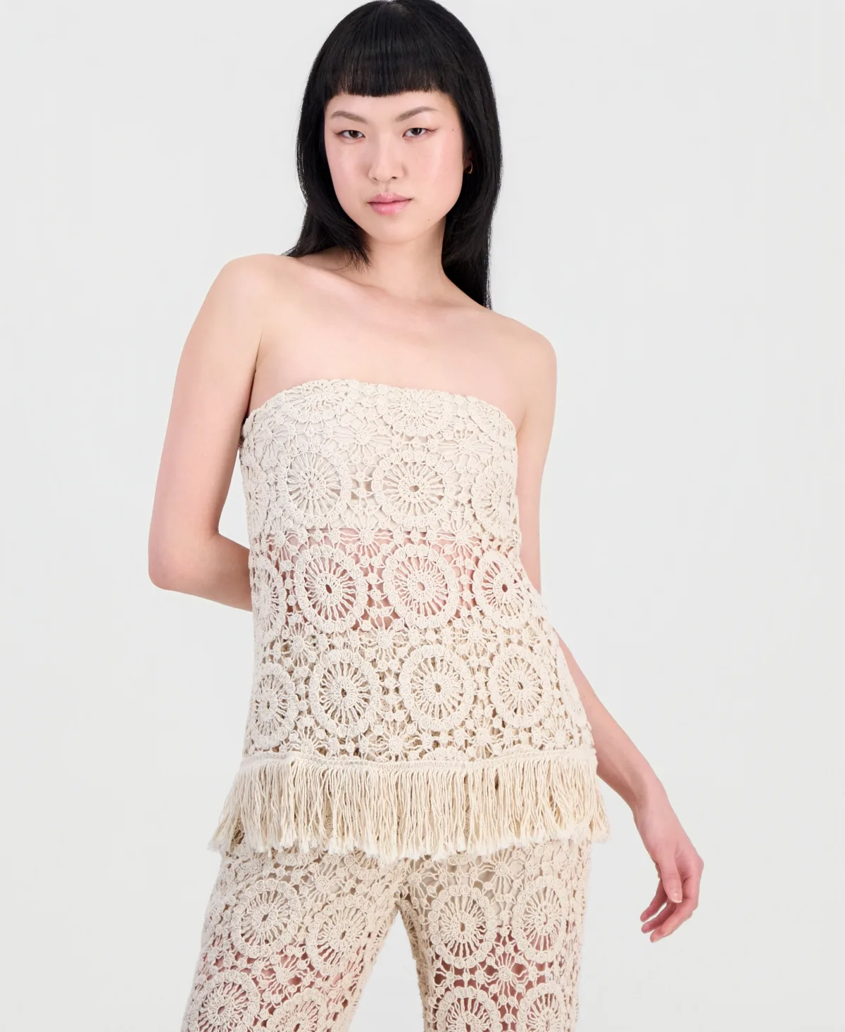 Cotton Crochet Strapless Top by And Now This