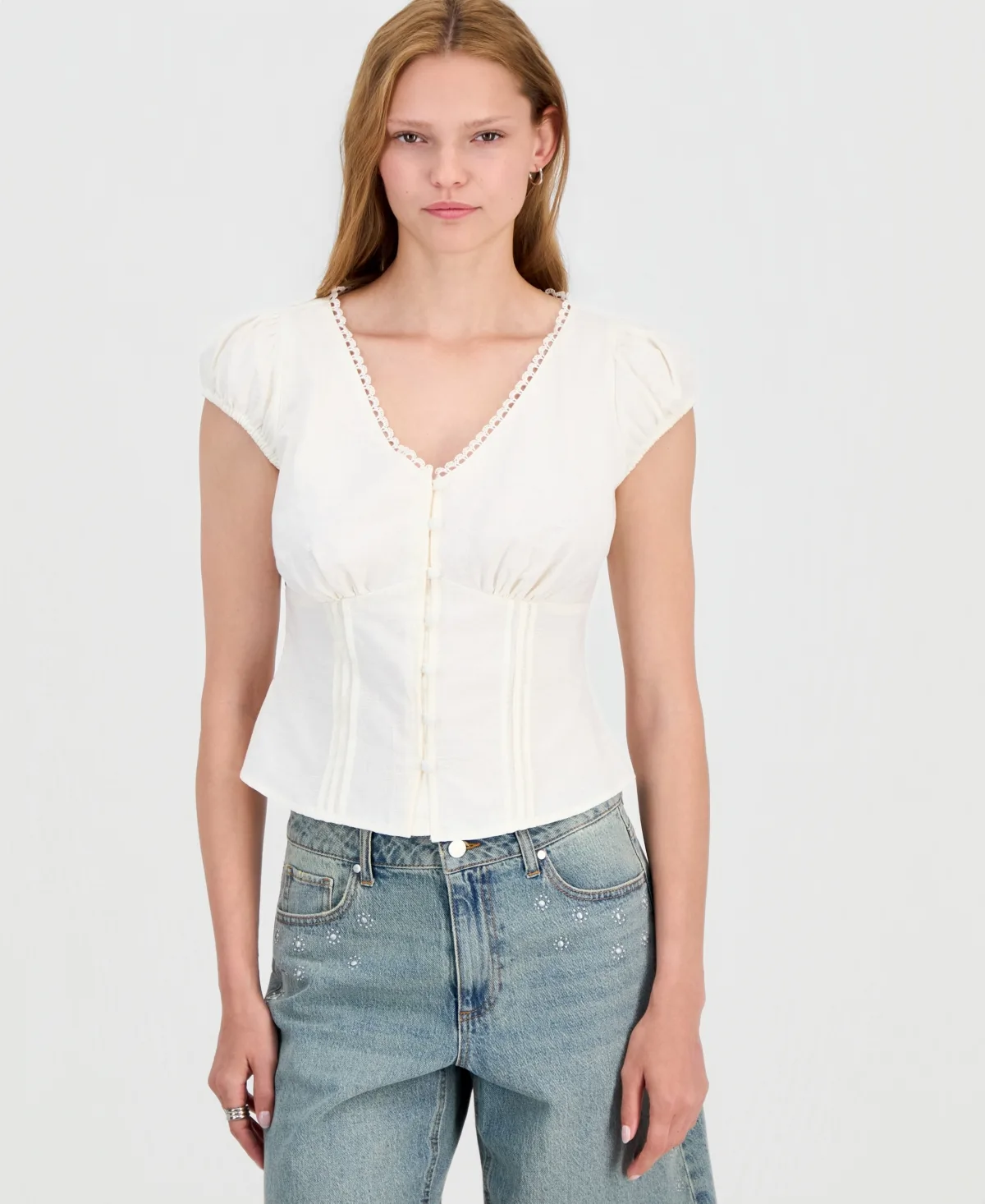 Femme Cap-Sleeve Blouse by And Now This