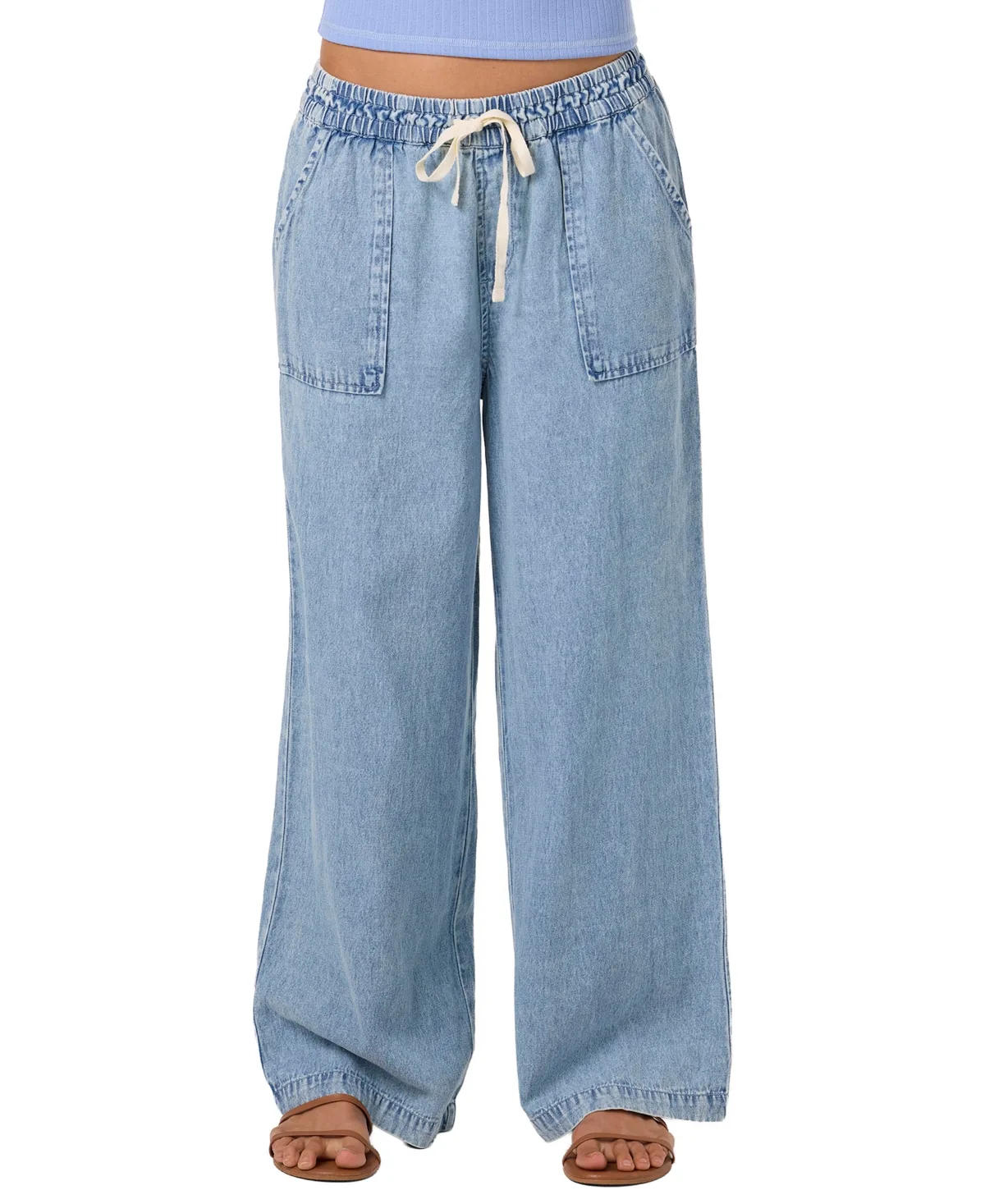 Pull-On Ankle-Length Raw Hem Denim Pants by O'neill