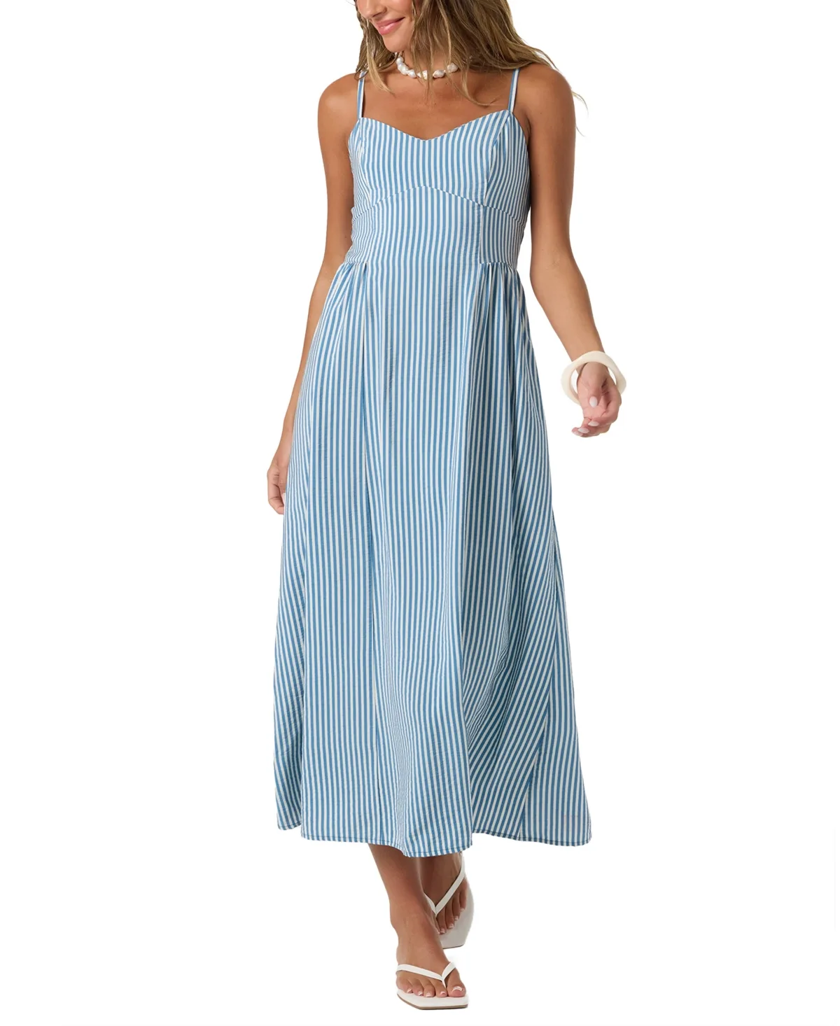 Linden Stripe Sweetheart Neck Dress by O'neill