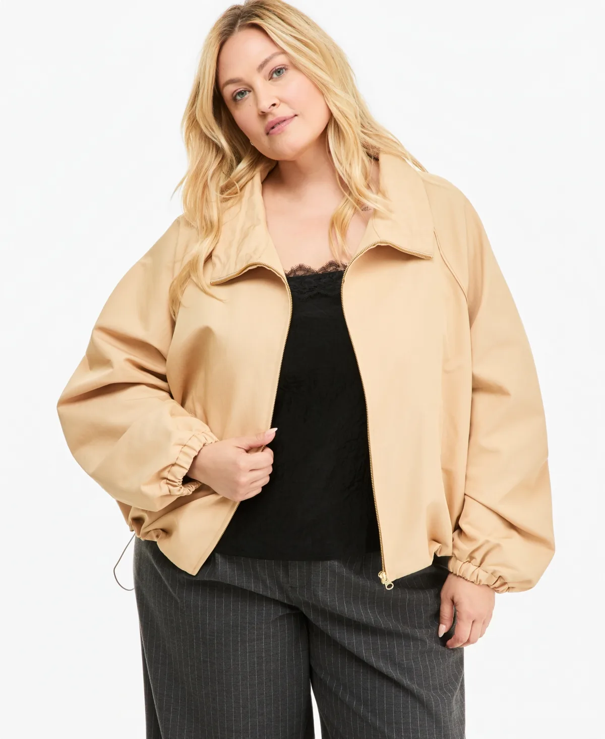 Drawstring-Hem Utility Jacket by On 34th