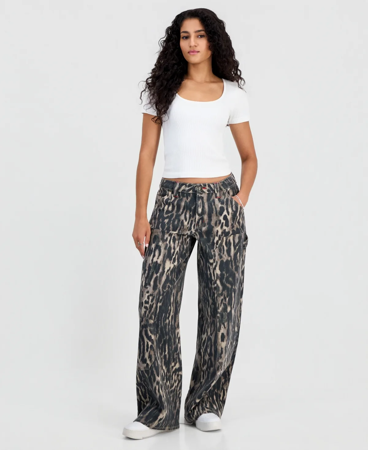 High-Rise Ultra 90s Wide-Leg Carpenter Jeans by Madden Girl