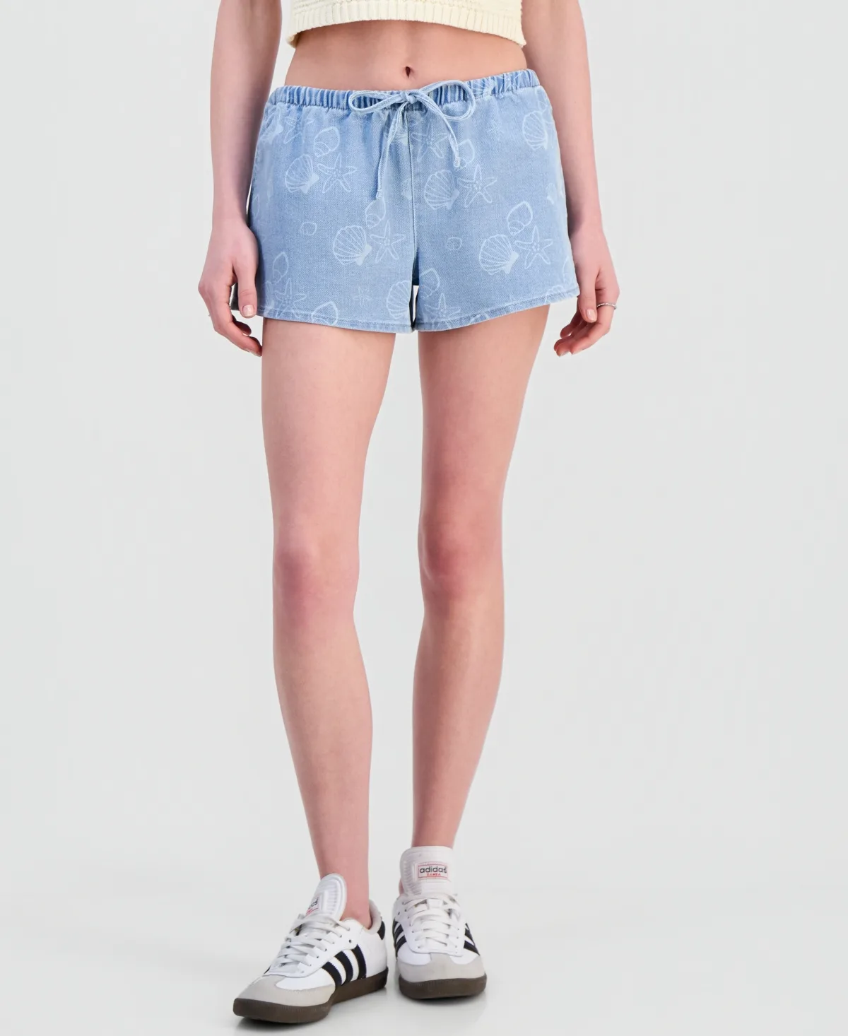 Seashell-Print Drawstring Shorts by Vanilla Star